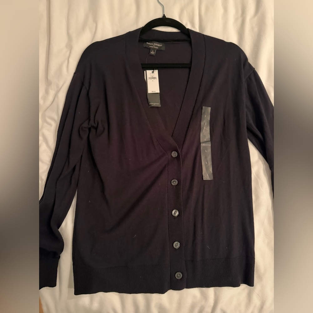 NWT banana republic factory cardigan black sz S
